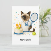 テニス50誕生日用猫好き 招待状 (スタンド正面)