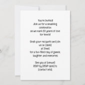 テニス50誕生日用猫好き 招待状 (裏面)