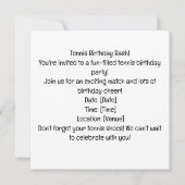 テニス50誕生日用猫好き 招待状 (裏面)