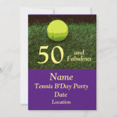 テニス50thと素晴らしい誕生日パーティーへの招待 招待状 (正面)