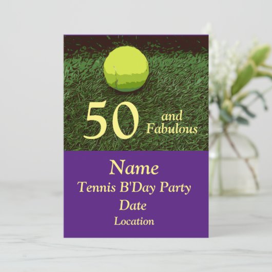 テニス50thと素晴らしい誕生日パーティーへの招待 招待状 (スタンド正面)