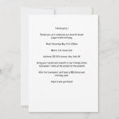 テニス50thと素晴らしい誕生日パーティー 招待状 (裏面)