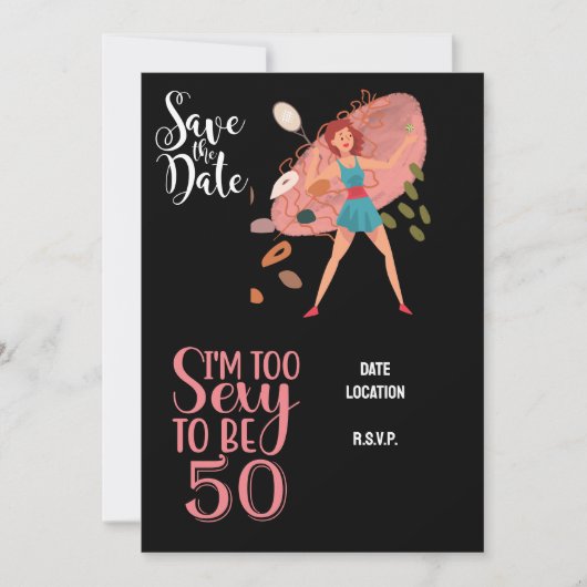 テニス50thと素晴らしい誕生日パーティー 招待状 (正面)