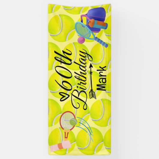 テニス60誕生日からテニス選手へ 横断幕 (縦)