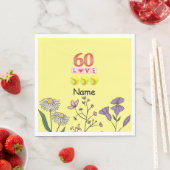 テニス60誕生日の選手のためのテニスボール スタンダードランチョンナプキン (インサイチュ)