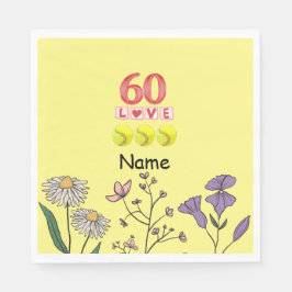 テニス60誕生日の選手のためのテニスボール スタンダードランチョンナプキン