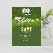 テニス60誕生日テニスボールとビールパーティー 招待状 (スタンド正面)