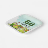 テニス60誕生日テニスボール番号愛パップ ペーパープレート (傾斜あり)