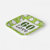 テニス60誕生日テニスボール番号愛 ペーパープレート (傾斜あり)