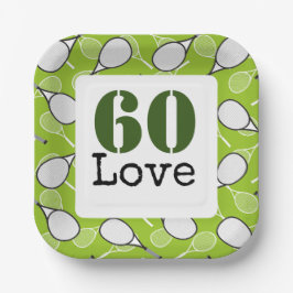 テニス60誕生日テニスボール番号愛 ペーパープレート