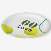 テニス60誕生日テニスボール番号愛 ペーパープレート (アングル)