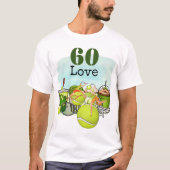 テニス60誕生日テニスボール番号愛 Tシャツ (正面)