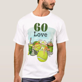 テニス60誕生日テニスボール番号愛 Tシャツ