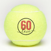 テニス60誕生日モノグラムパーソナライズされた テニスボール (正面)