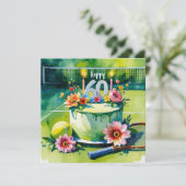 テニス60誕生日、テニスボールとナンバー カード (スタンド正面)