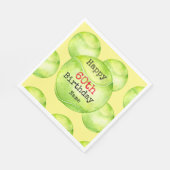 テニス60誕生日、テニスボールとナンバー スタンダードランチョンナプキン (角)