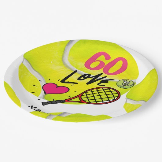 テニス60誕生日 ペーパープレート (アングル)