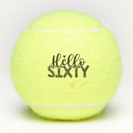 テニス60誕生日Hello Sixty with tennis ball テニスボール