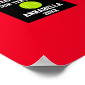 テニス7フォトコラージュ赤チーム名 ポスター (角)