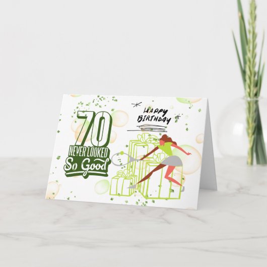 テニス70誕生日テニスプレーヤーカード カード (正面)