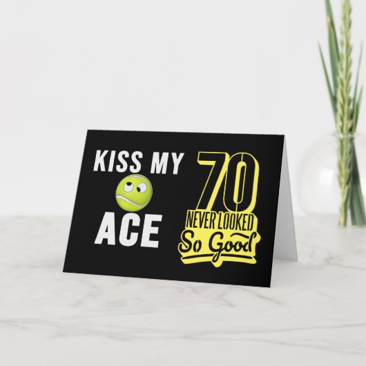 テニス70誕生日テニスプレーヤーカード カード (正面)