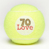 テニス70誕生日テニスボールとナンバーラブ テニスボール (正面)