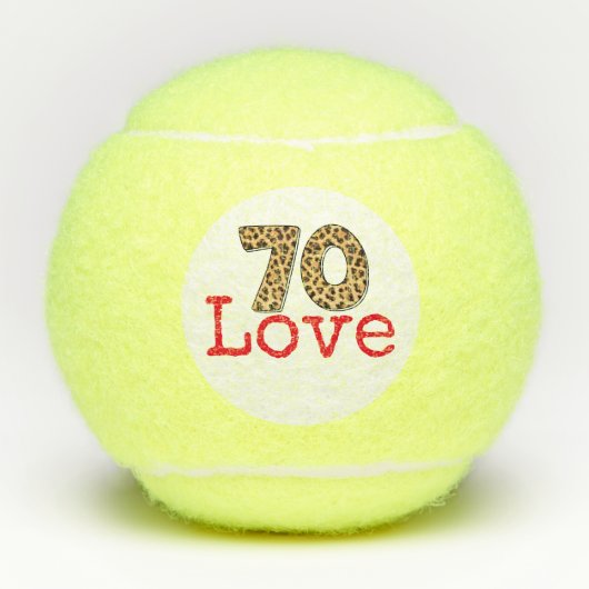テニス70誕生日テニスボールとナンバーラブ テニスボール (正面)