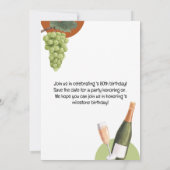 テニス80誕生日日付パーティーを保存 招待状 (裏面)