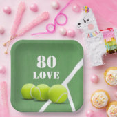 テニス80誕生日選手への愛 ペーパープレート (パーティー)