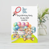 テニス9誕生日パーティーの日付を保存 招待状 (スタンド正面)