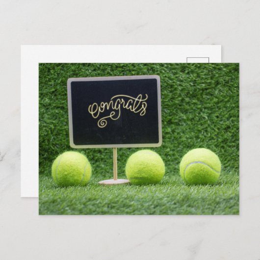 テニス おめでとう プレーヤー ポストカード (正面/裏面)