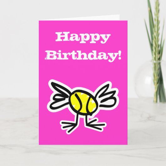 テニス おもしろ 誕生日カード カード (正面)