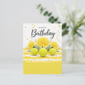 テニス お誕生日おめでとう 花束 ポストカード (スタンド正面)