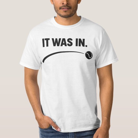 テニス - インだった!面白い白いテニス Tシャツ (正面)