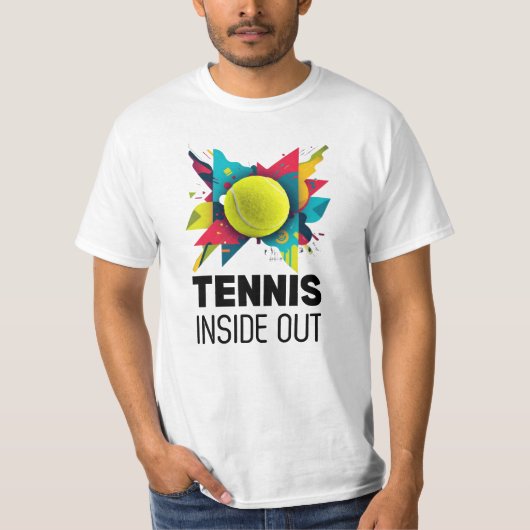 テニス・インサイド・アウト抽象Tシャツ Tシャツ (正面)