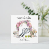 テニス ウェディングパーティー  招待状  保存日付 (スタンド正面)