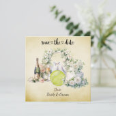 テニス ウェディングパーティー 招待状 保存日 (スタンド正面)