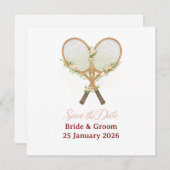 テニス ウェディング 結婚式 ご招待 日程おさえて セーブザデート (正面/裏面)