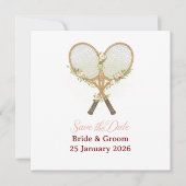 テニス ウェディング 結婚式 ご招待 日程おさえて セーブザデート (正面)