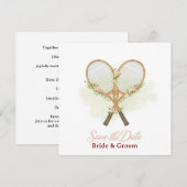 テニス ウェディング 結婚式 ご招待 日程おさえて セーブザデート (正面/裏面)