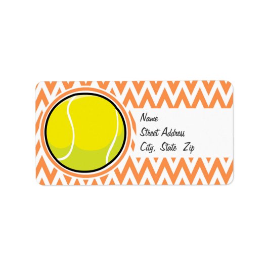 テニス;オレンジと白シェブロン ラベル (正面)