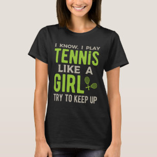 テニス・ガーおもしろいル Tシャツ