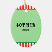 テニス クリスマス記念ギフト セラミックオーナメント (裏面)