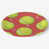 テニス クリスマス ホリデー パーティー 紙皿 (アングル)