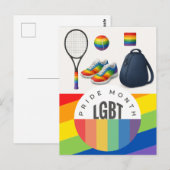 テニス・ザ・プライド月間 レインボー テーマ ポストカード (正面/裏面)