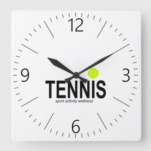 テニス スクエア壁時計 (正面)