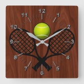 テニス スクエア壁時計 (正面)