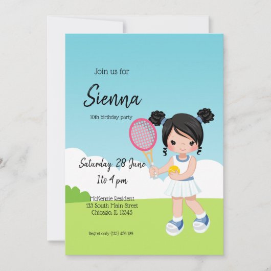 テニス スポーツ 招待状 (正面)