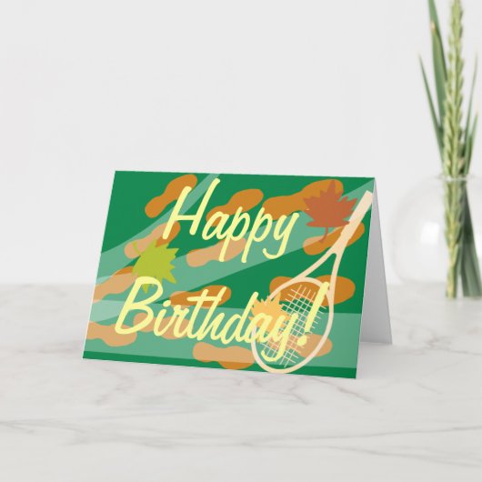 テニス スポーツ 誕生日カード デザイン カード (正面)