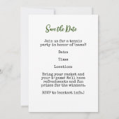 テニス セーブ・ザ・デート ご案内カード 招待状 (裏面)